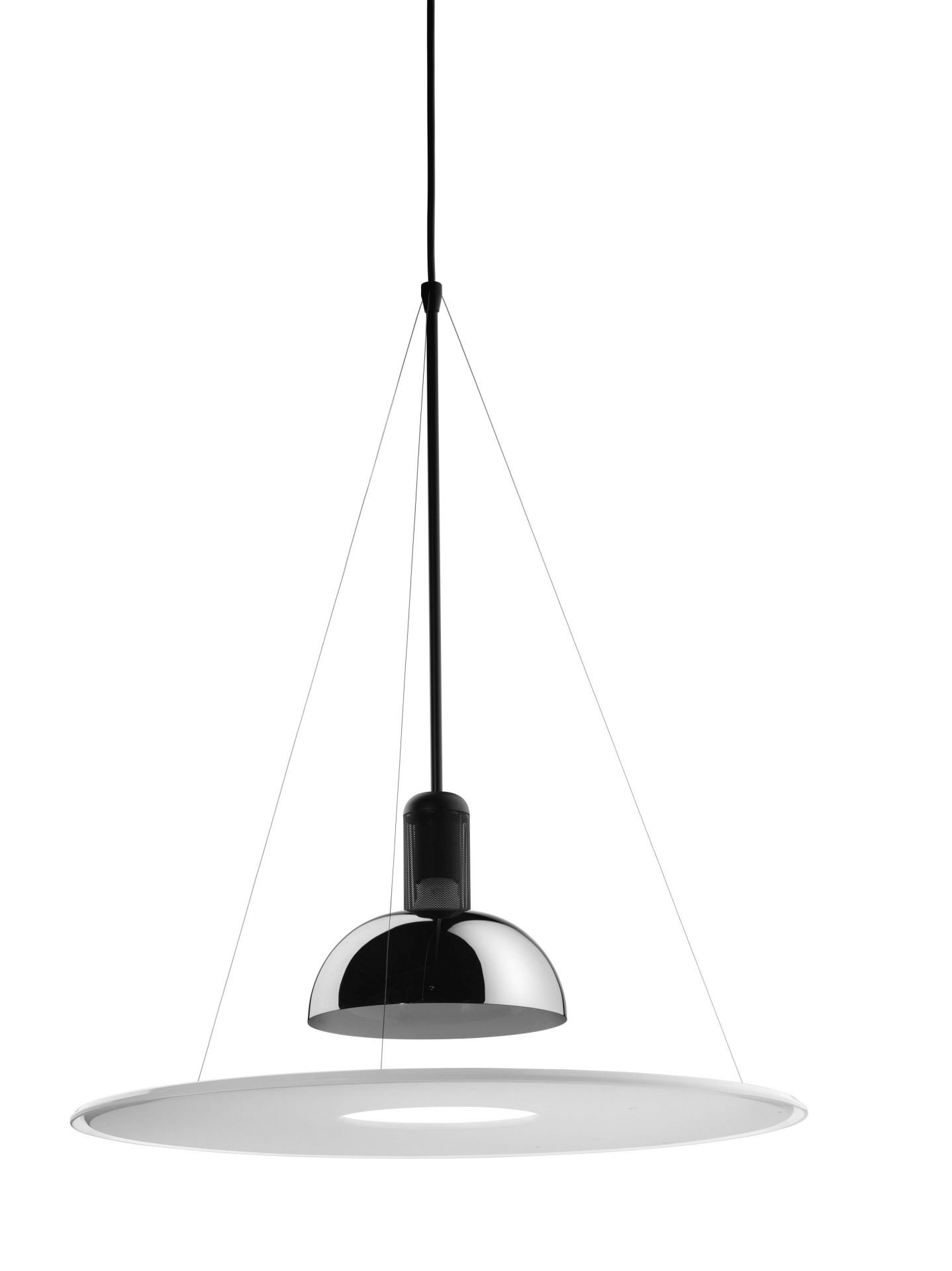 Frisbi Hängeleuchte von Flos: Moderne Pendelleuchte mit Schirm und minimalistischem Design für Wohnräume.